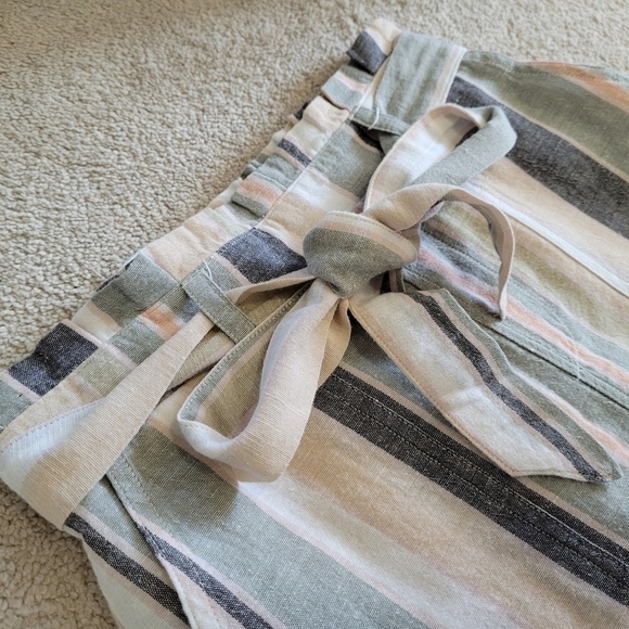 American Eagle xs paperbag tie waist linen blend mini skirt boho - Picture 4 of 12